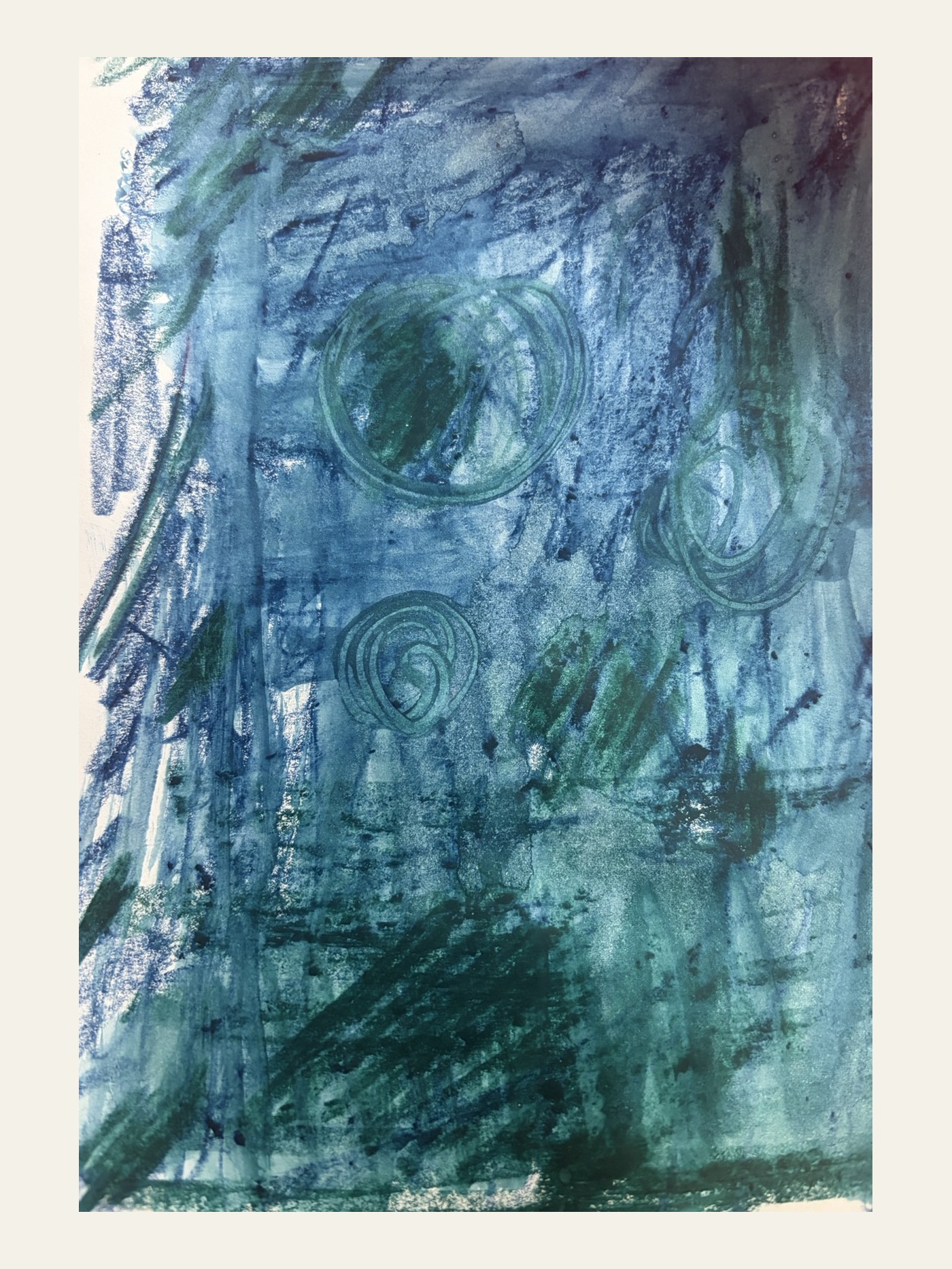 Grün-blaues Bild, Wirbel