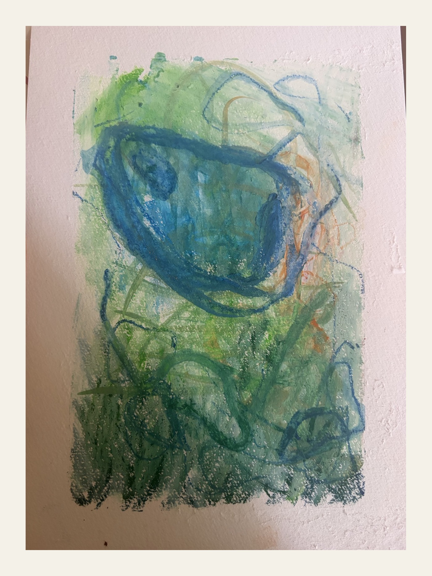 Grün-blaues Bild auf Leinwand